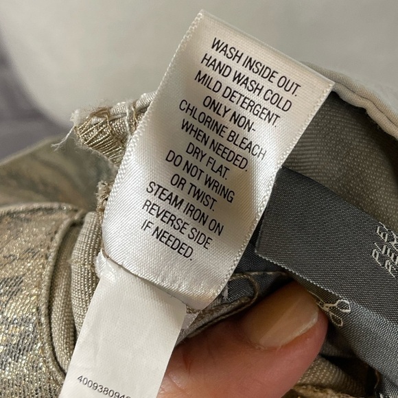 Dana Buchman‎ Womens Mock Collar Snake Skin Print Jacket Metallic Gold Si… - Picture 7 of 9